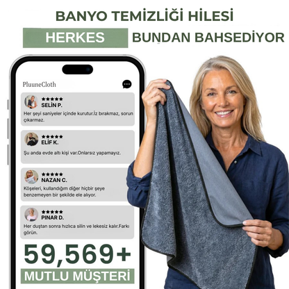 PluuneClothXXL (70x50 cm) – Sadece Su ile İz Bırakmayan Temizlik